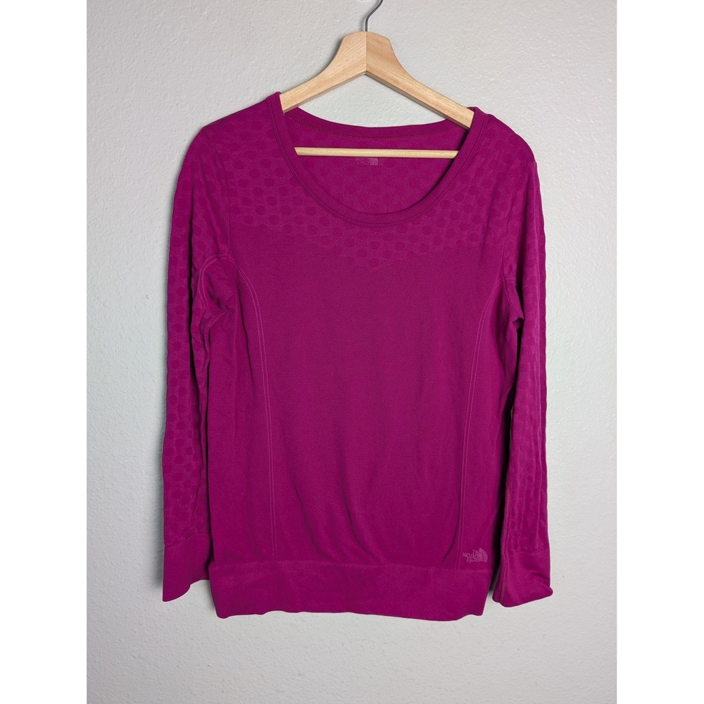 The North Face Shirt‎ Womens S Pink Polka Dot Long Sleeve Round Neck Athletic